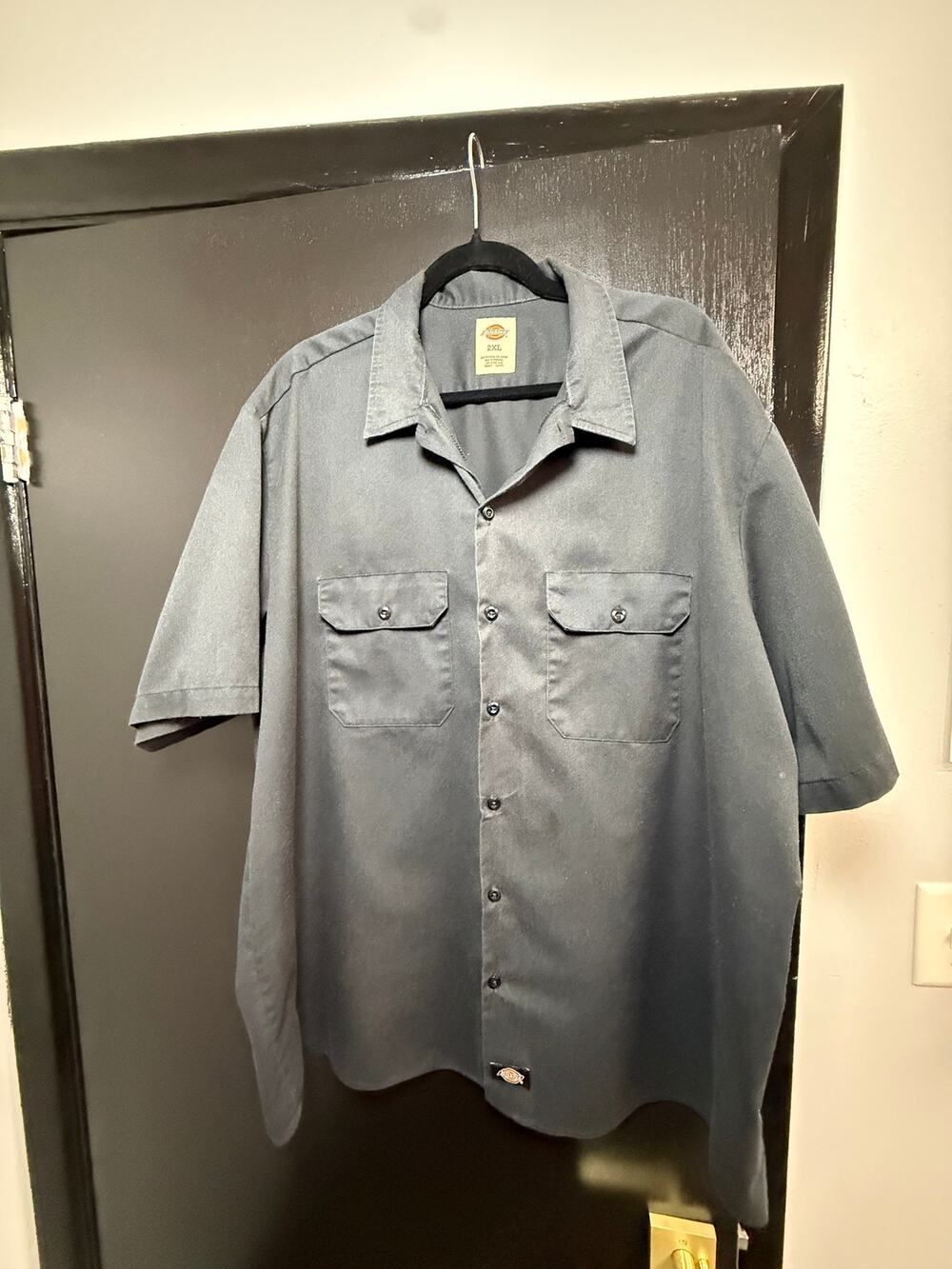 Dickies Men’s 2XL Short Sleeve Work Shirt Black Button Up Workwear